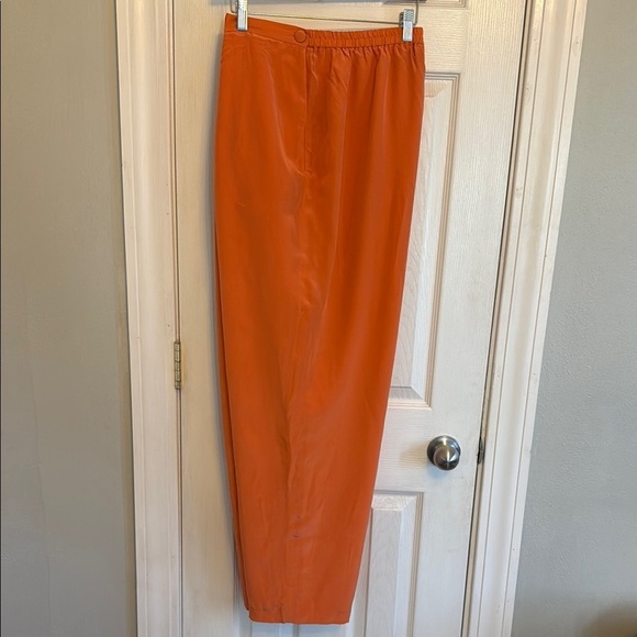 Patrick Woman Collection Vibrant Orange Pant 100% Silk #186 - Picture 1 of 6